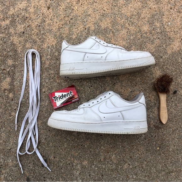 Nike Air Force 1’s White Athletic Sneakers - Picture 1 of 8